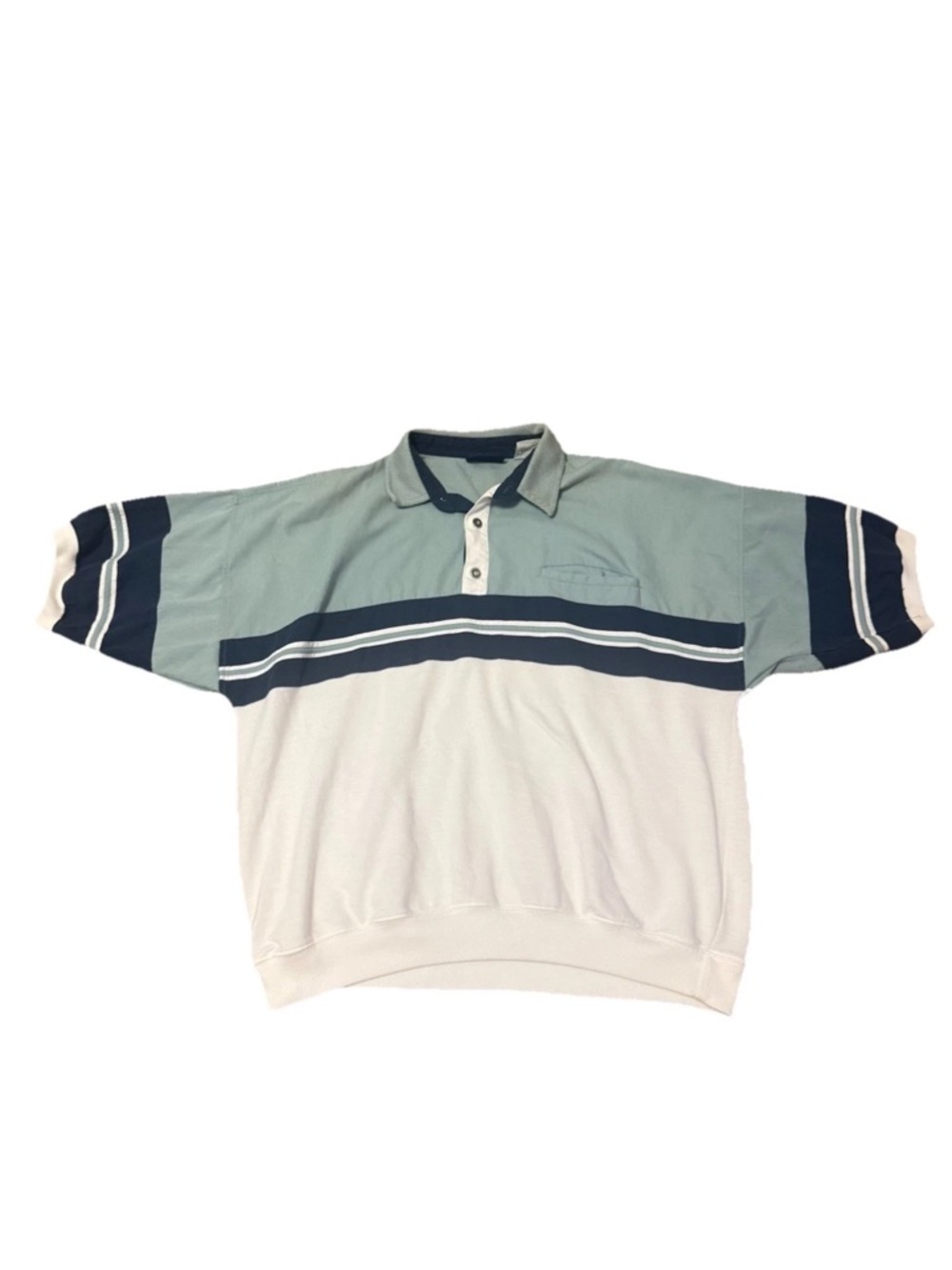Men's Grandpa Core Short Sleeve Colorblock Polo Shirt - Light Green & White